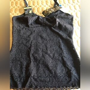 NWT Bali lace’s smooth firm control cami. Smooths tummy and torso. Black,size XL